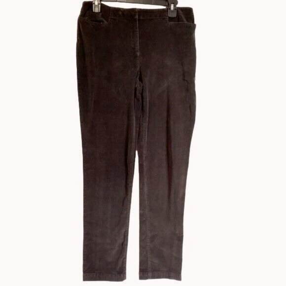 J. Jill Womens Corduroy Pant 10 Brown Straight Leg Minimalist Transitional Fall - Picture 1 of 7